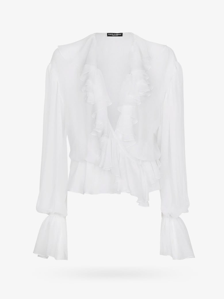 silk shirt with ruches white by Selfnex