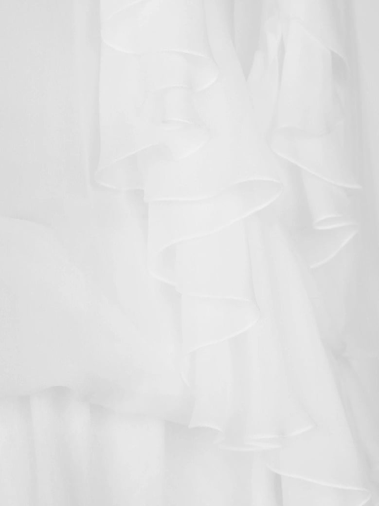 silk shirt with ruches white by Selfnex