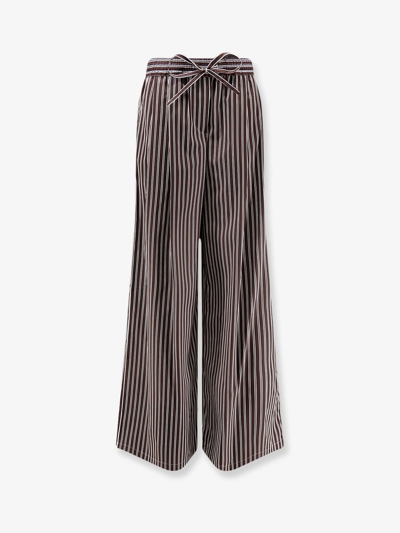 trousers striped poplin brown by Selfnex
