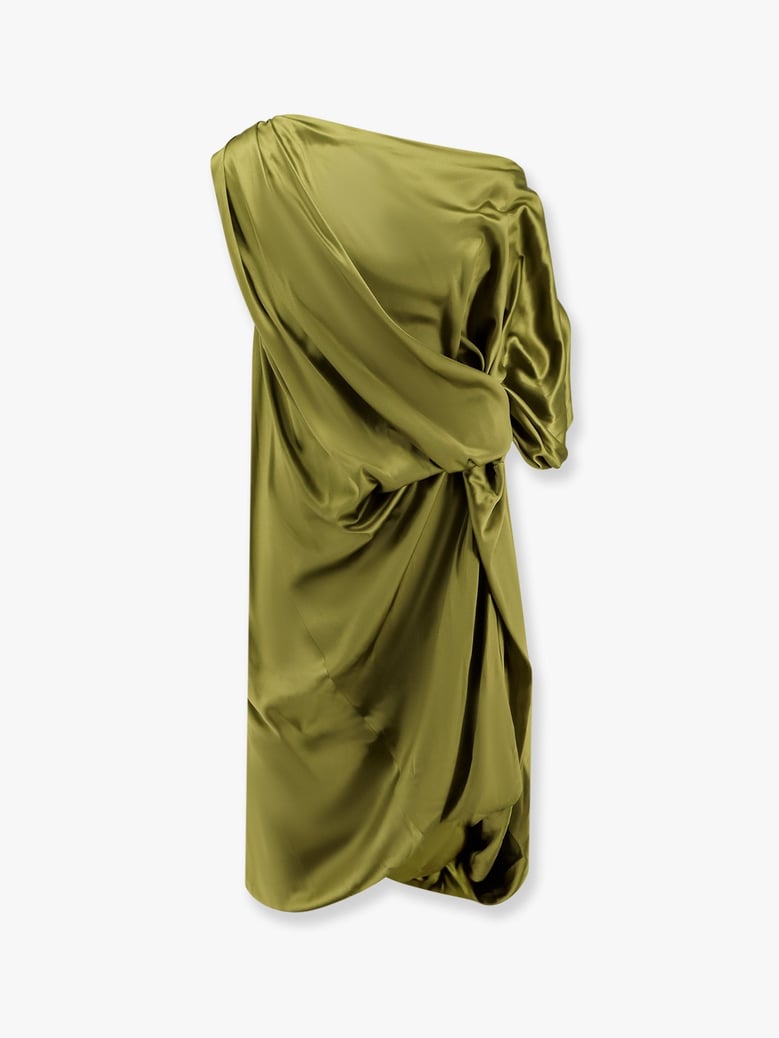 silk dress dalant green by Selfnex