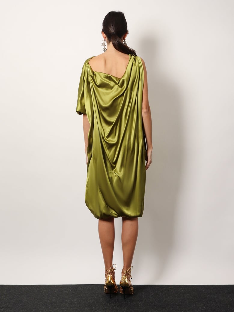 silk dress dalant green by Selfnex