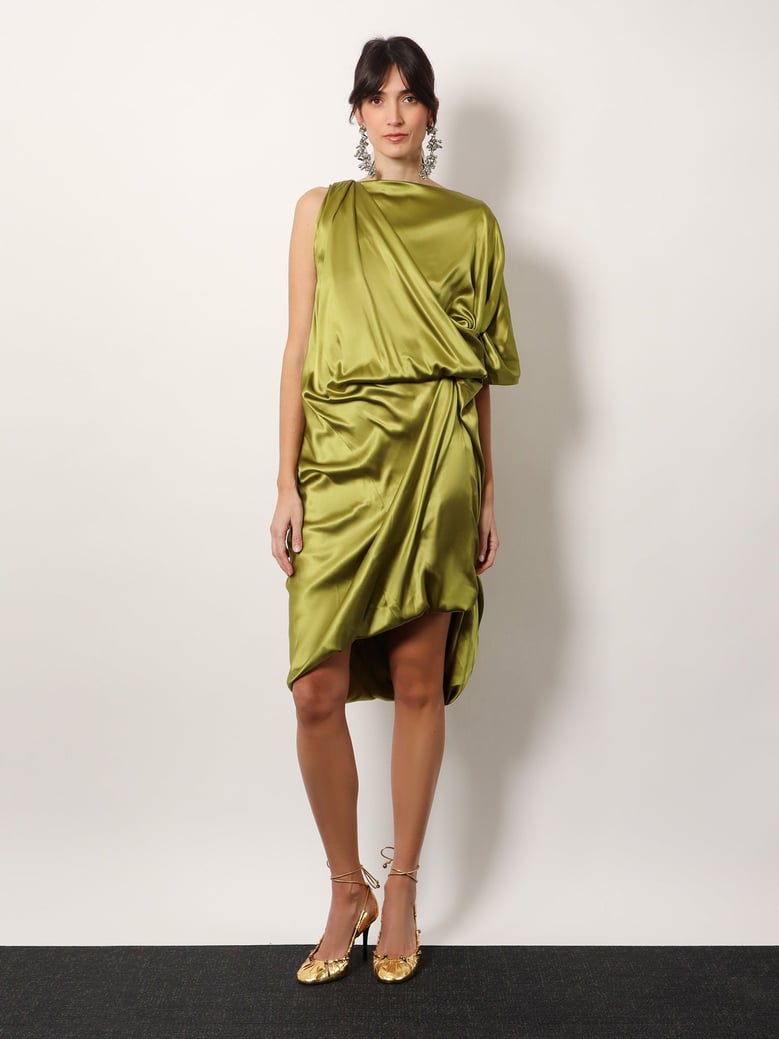 silk dress dalant green by Selfnex