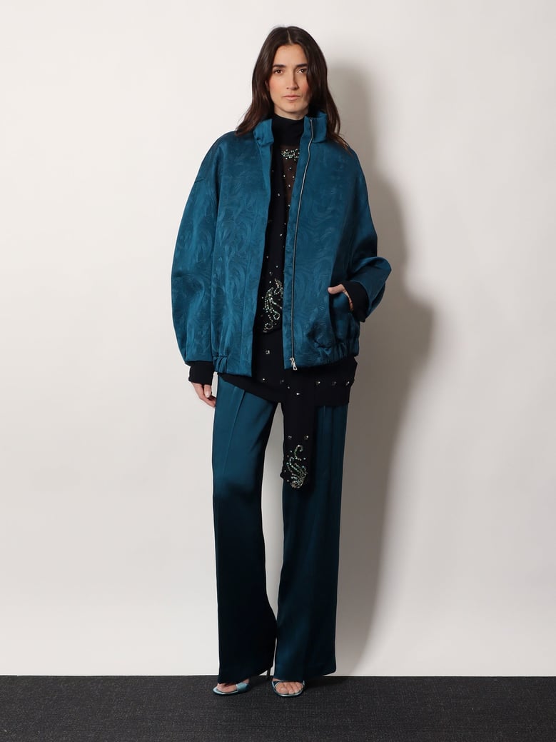 viscose shirt with rhinestones — blue by Selfnex