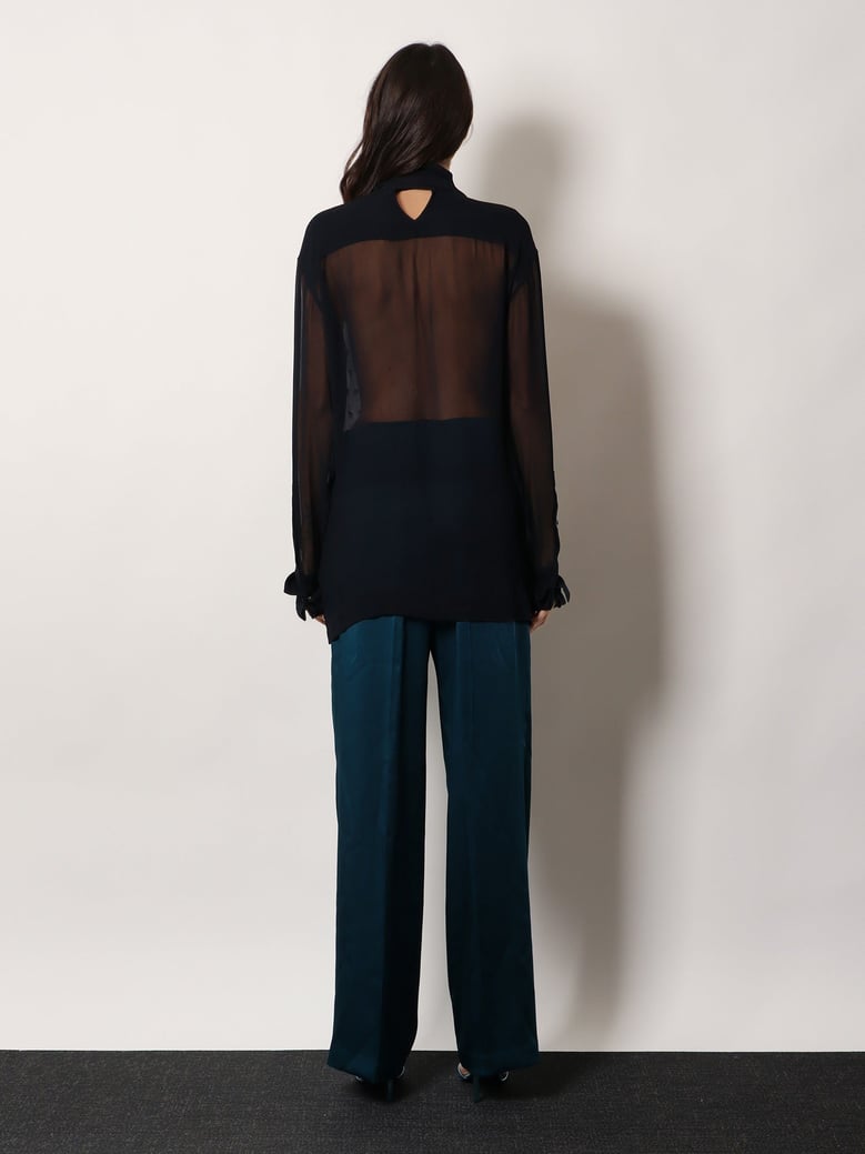 viscose shirt with rhinestones — blue by Selfnex