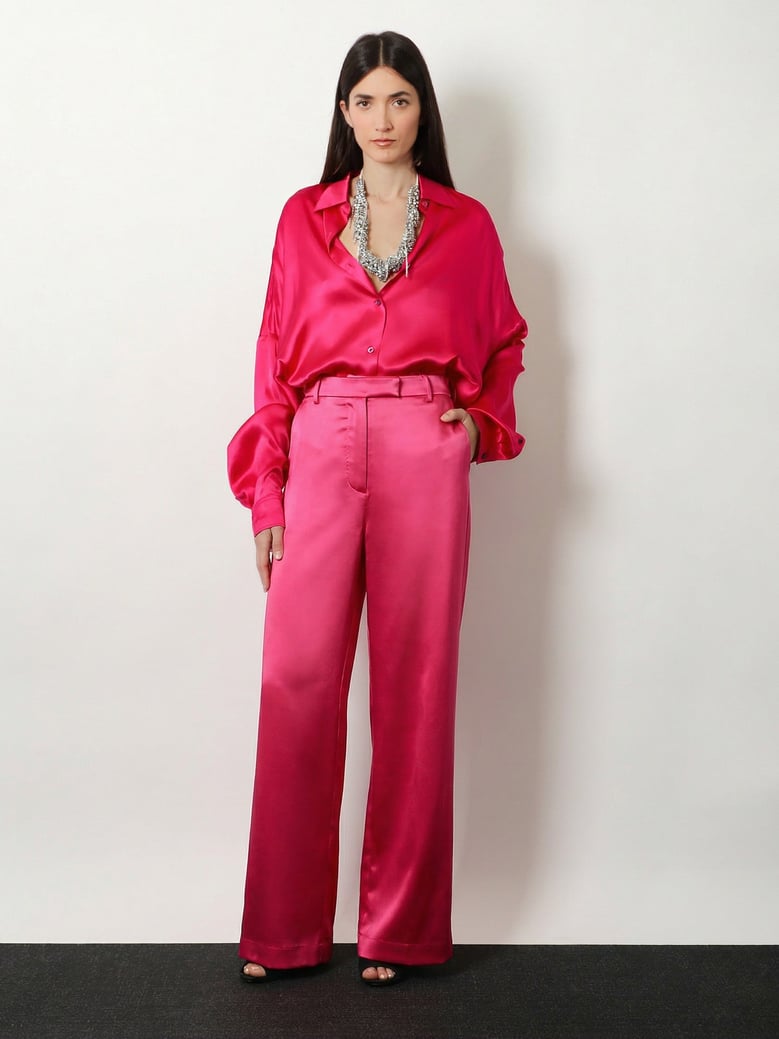 trousers penn satin pink by Selfnex