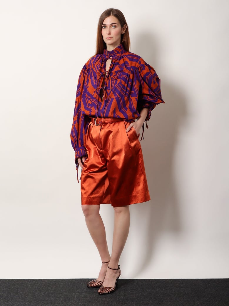catya cotton shirt with crushed stripe print by Selfnex