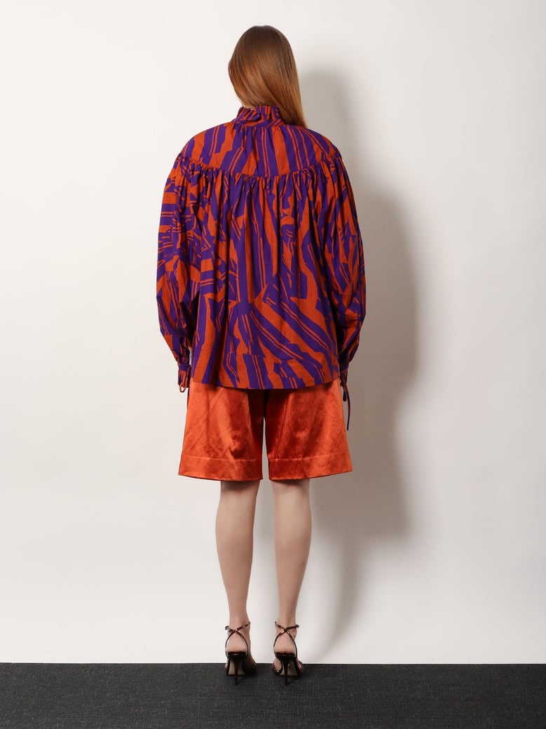 catya cotton shirt with crushed stripe print by Selfnex