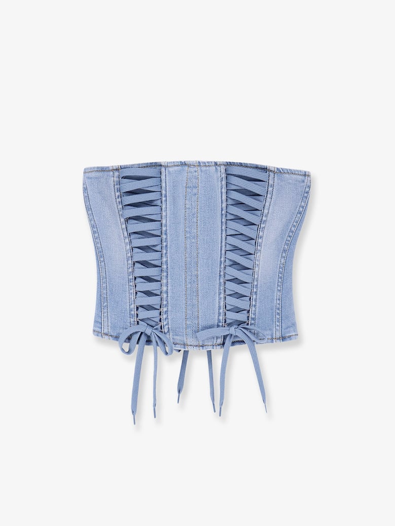 urban denim bustier by Selfnex