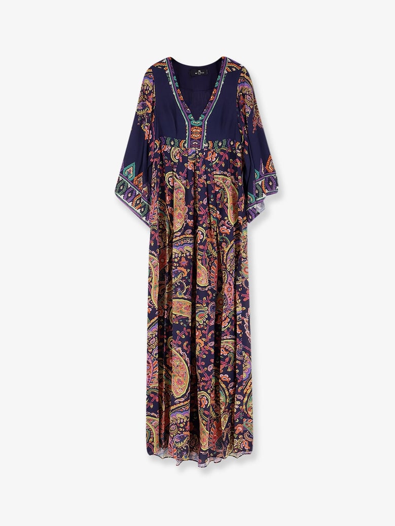 multicolor viscose long dress by Selfnex