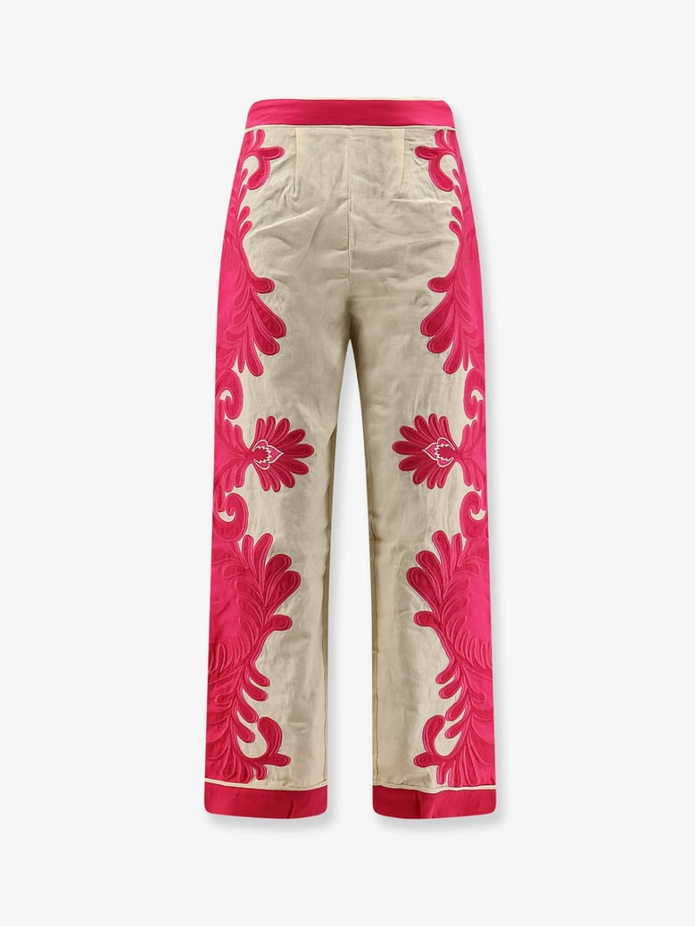 trousers linen-blend pink by Selfnex