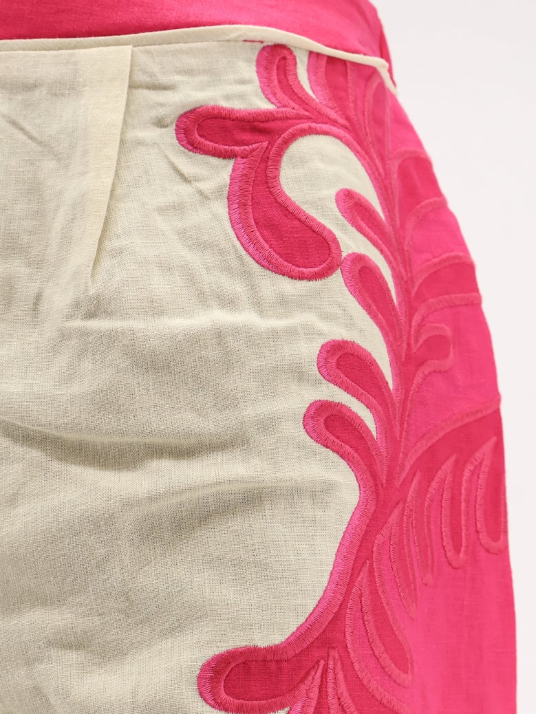 trousers linen-blend pink by Selfnex