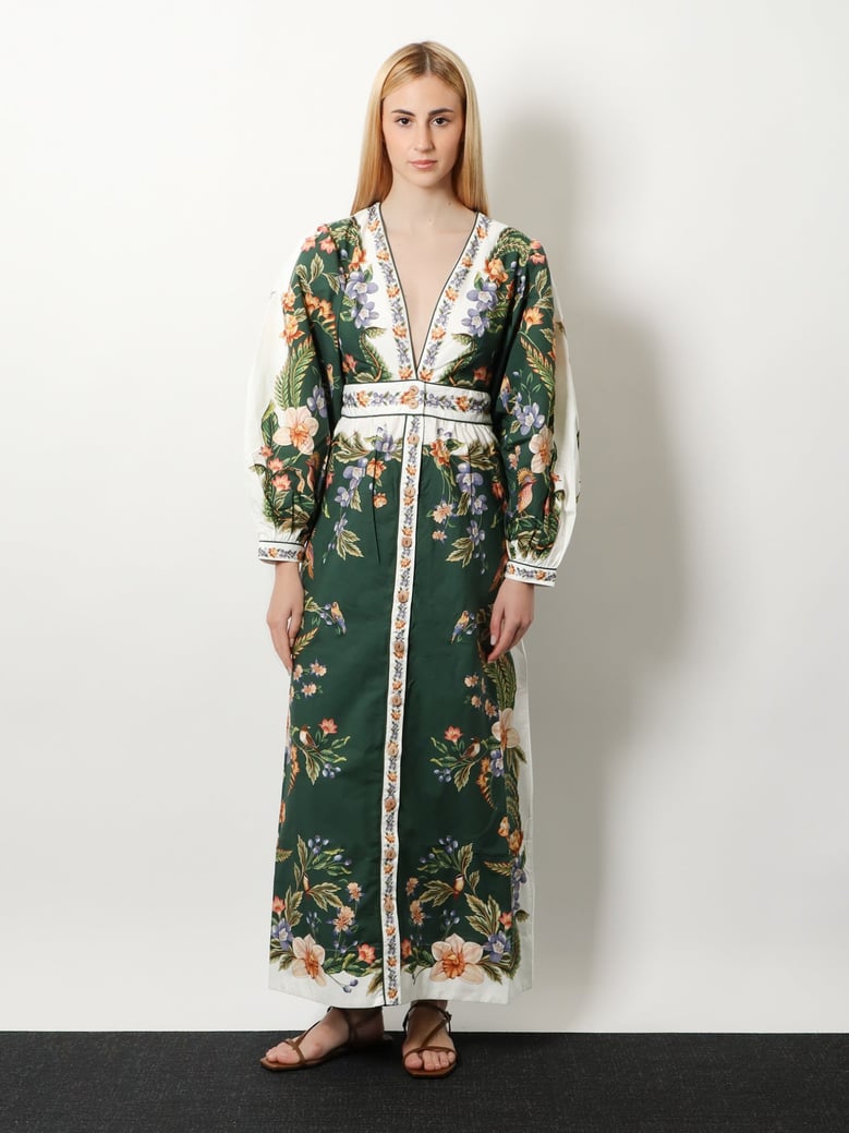 long cotton dress with floral print by Selfnex