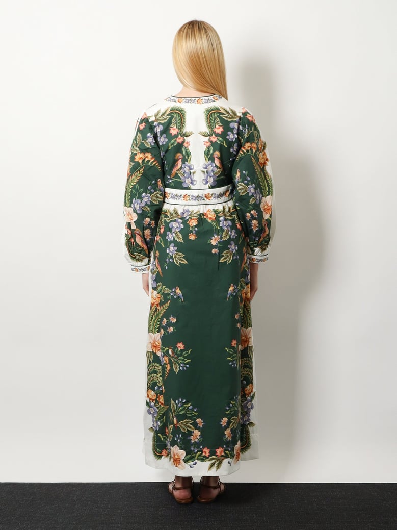 long cotton dress with floral print by Selfnex
