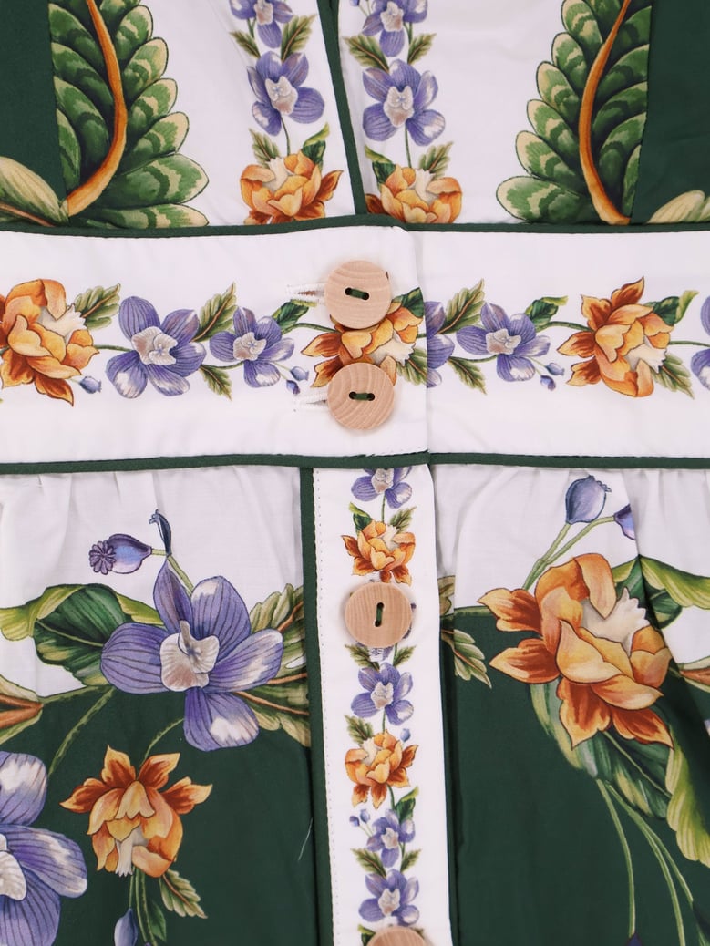 long cotton dress with floral print by Selfnex