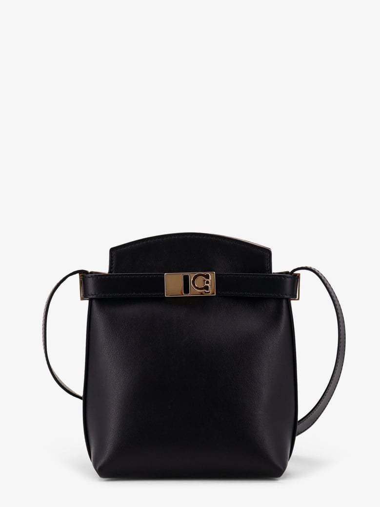 leather crossbody bag with gancini detail by Selfnex