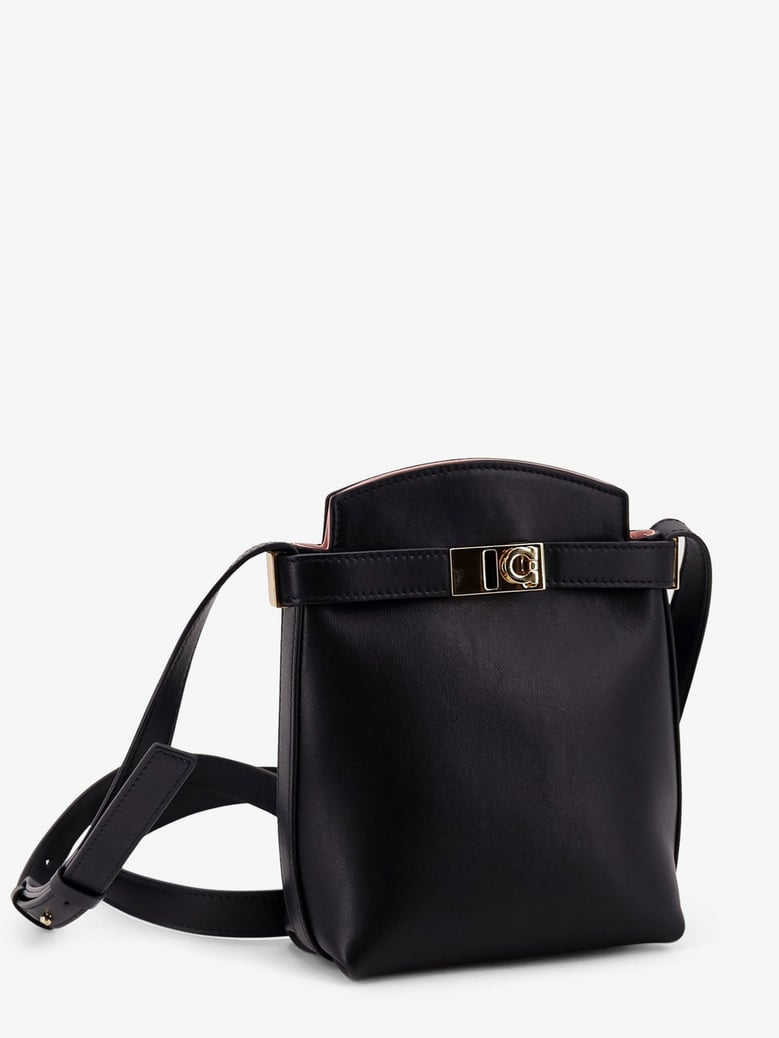 leather crossbody bag with gancini detail by Selfnex