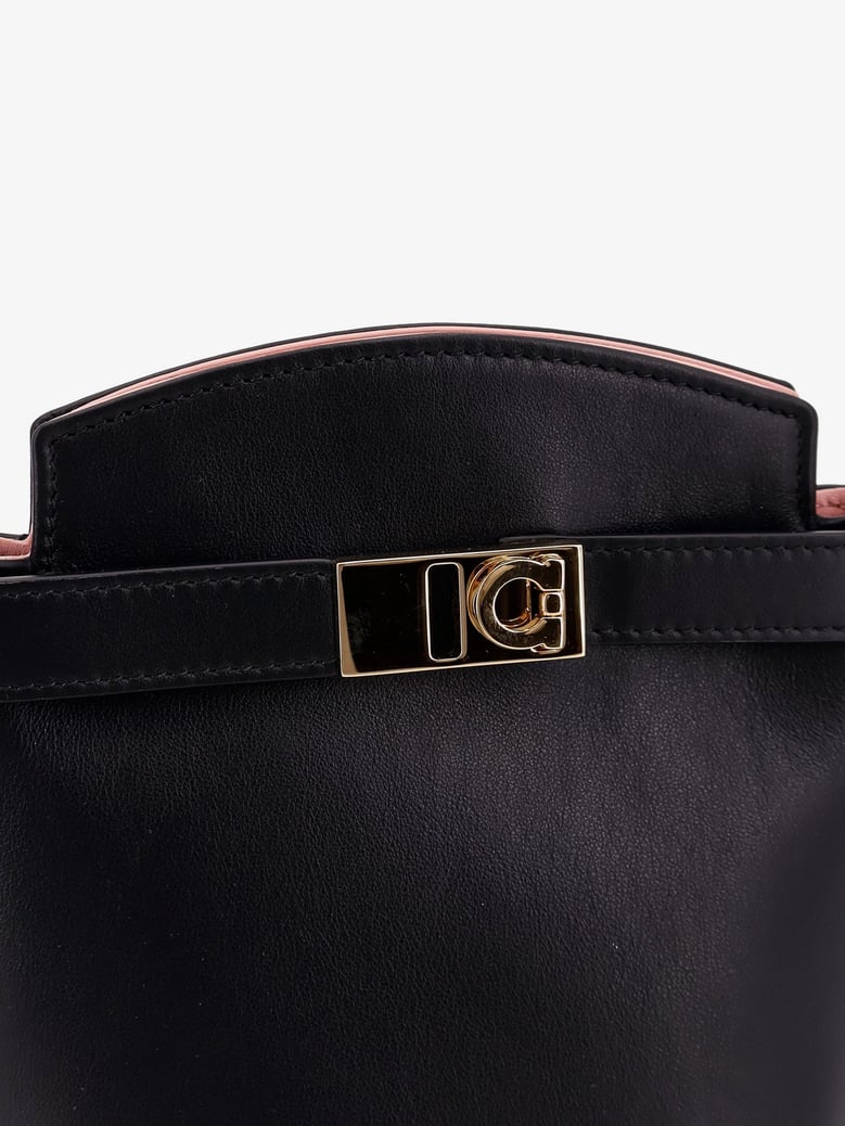 leather crossbody bag with gancini detail by Selfnex
