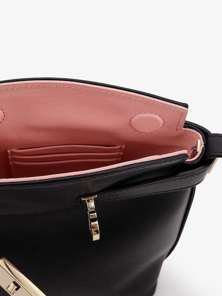 leather crossbody bag with gancini detail by Selfnex