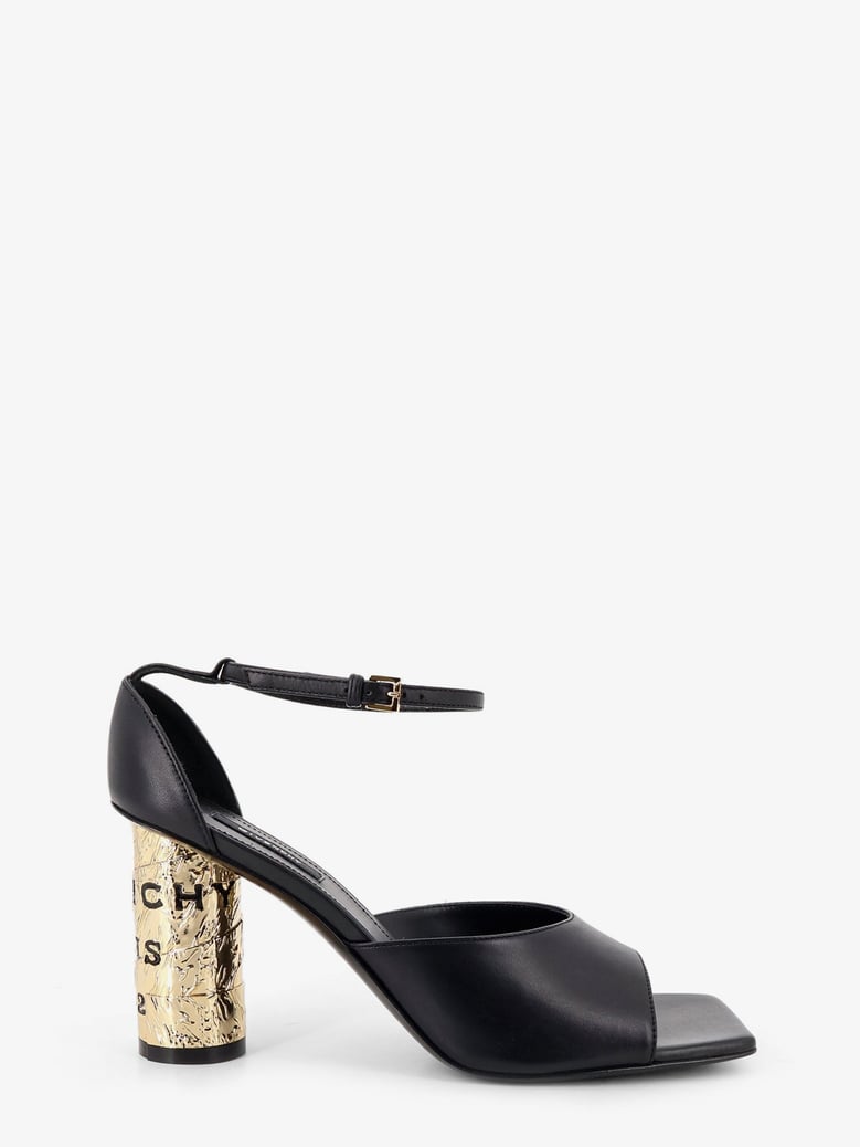 sandals tape-heel leather black by Selfnex