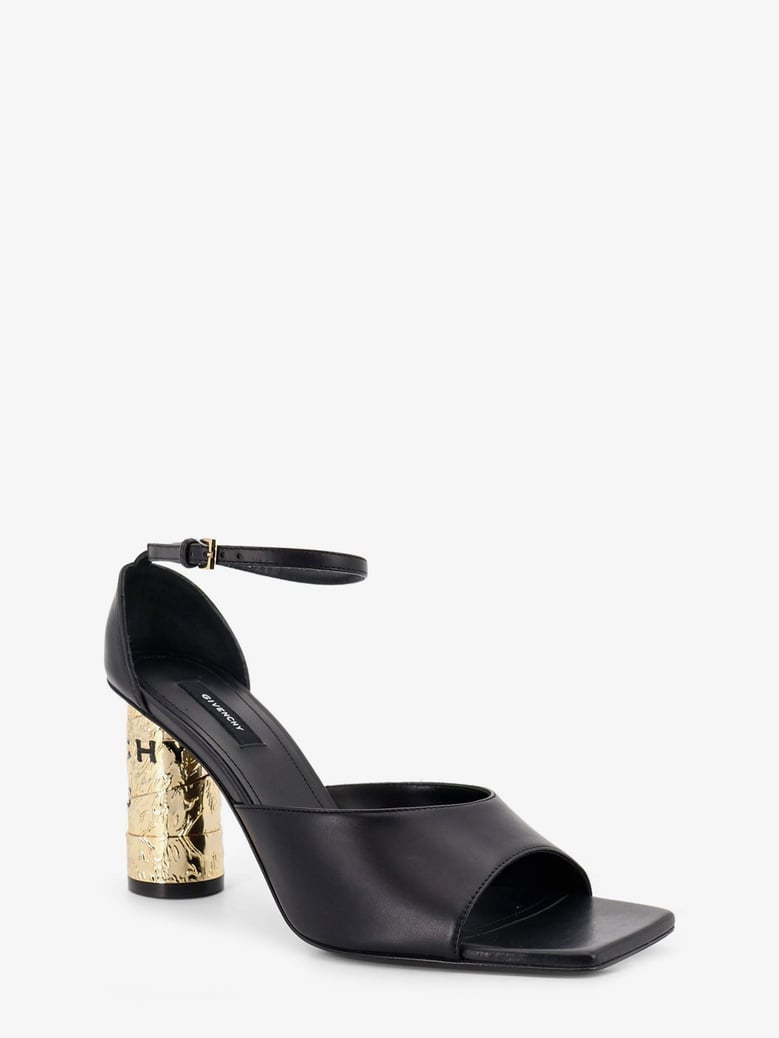 sandals tape-heel leather black by Selfnex