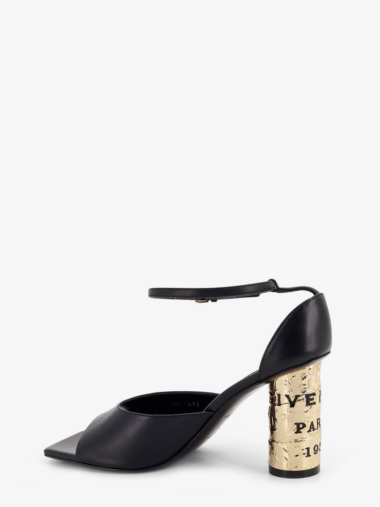 sandals tape-heel leather black by Selfnex