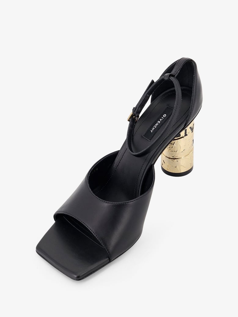 sandals tape-heel leather black by Selfnex