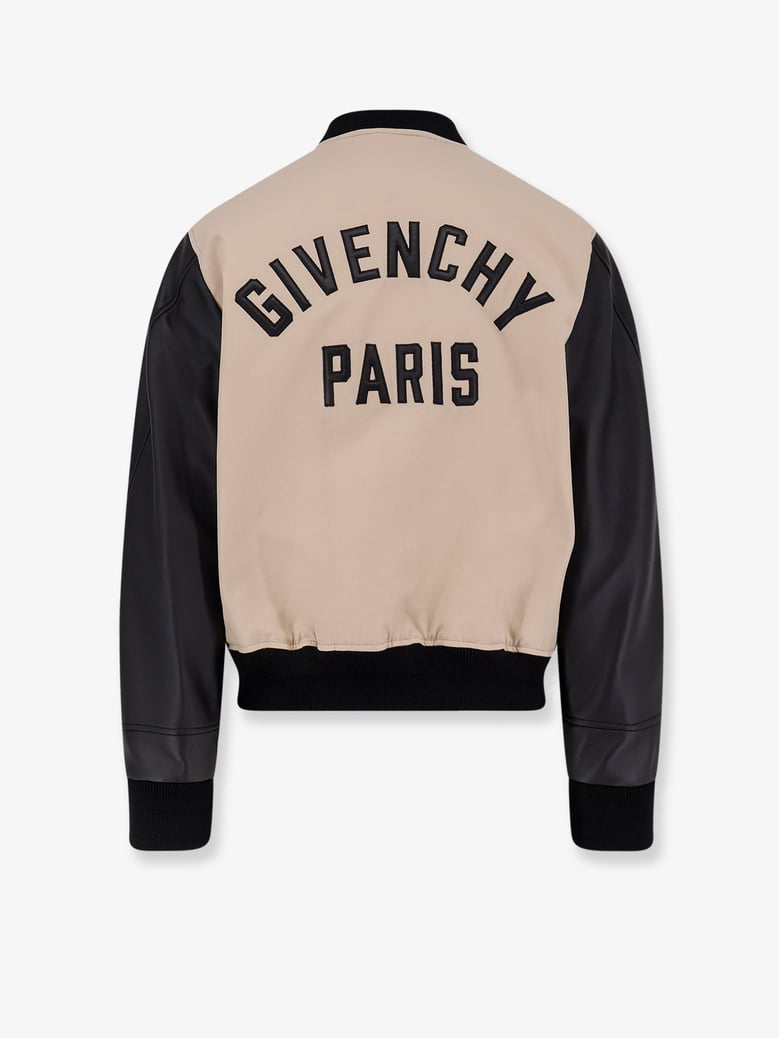 cotton jacket with leather sleeves by Selfnex