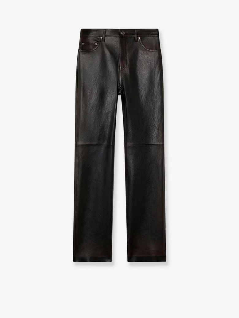 trousers peg leather brown by Selfnex