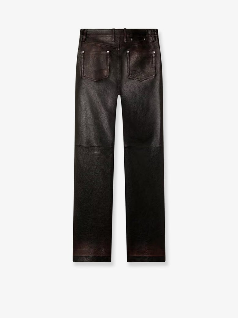 trousers peg leather brown by Selfnex