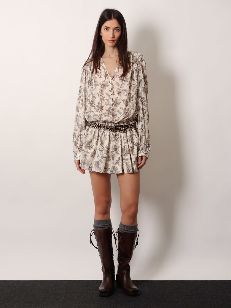 short cotton dress with floral pattern by Selfnex
