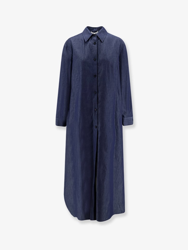 cotton chemisier dress blue by Selfnex