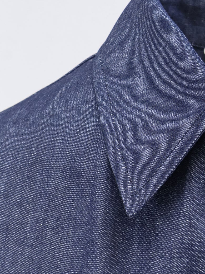 cotton chemisier dress blue by Selfnex