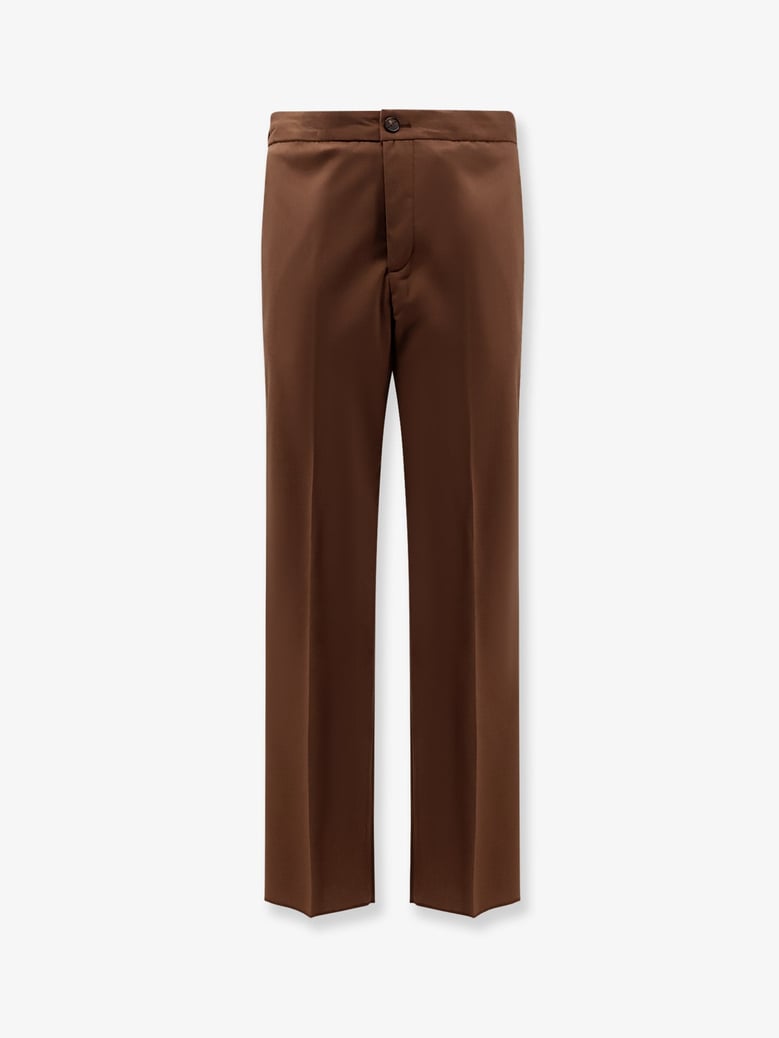 wool blend trousers brown by Selfnex