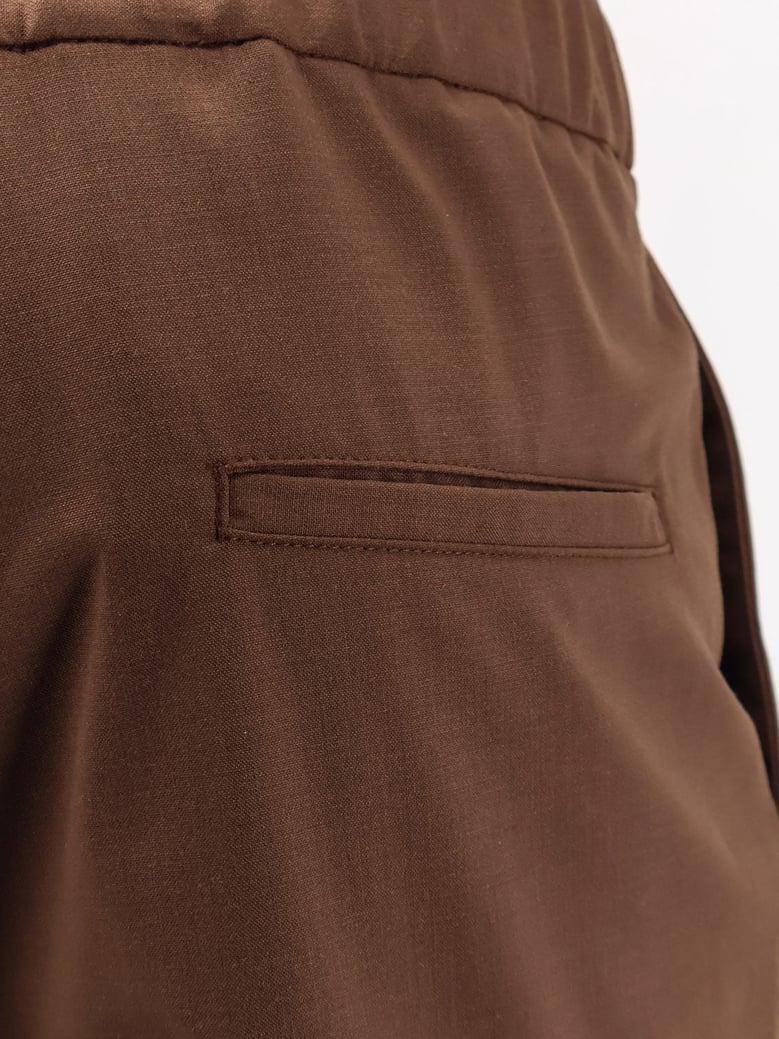 wool blend trousers brown by Selfnex