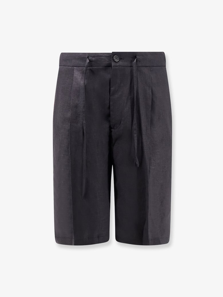 shorts torre lapillo black linen by Selfnex