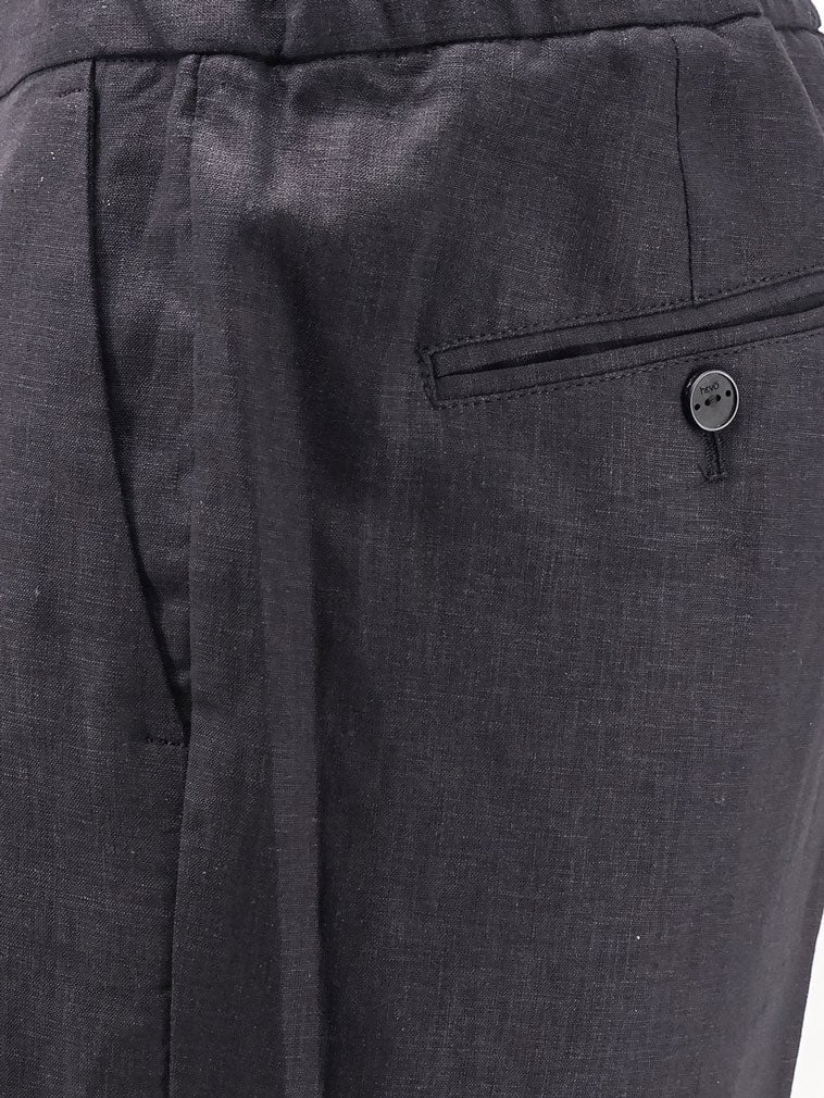 shorts torre lapillo black linen by Selfnex