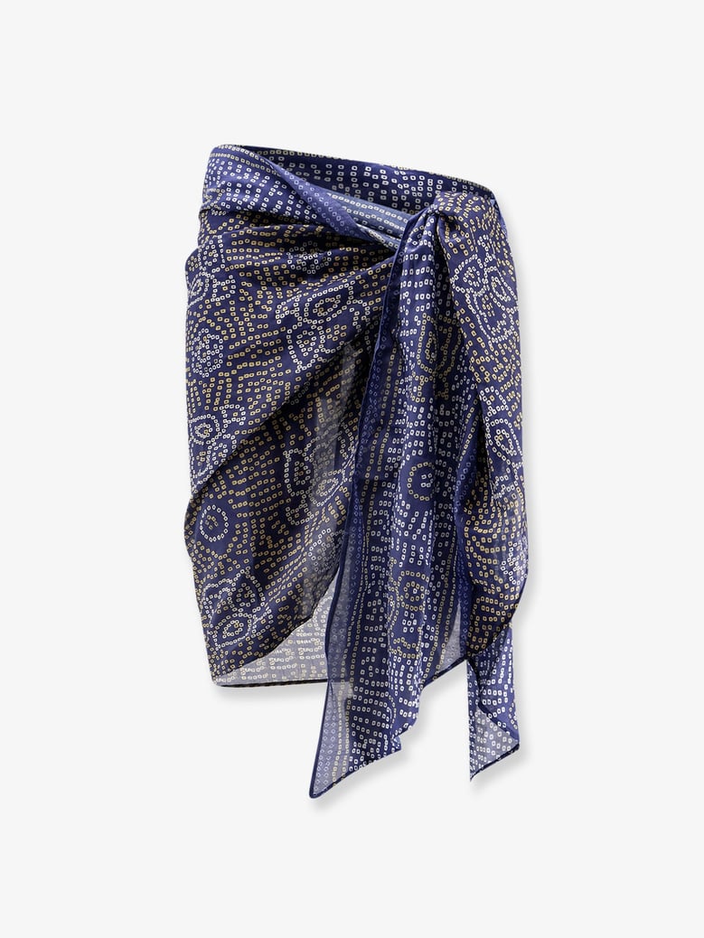 pareo scarf lucilia blue cotton-silk by Selfnex