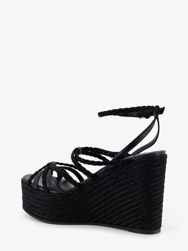 sandals nyra leather/raffia black by Selfnex