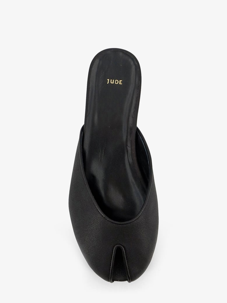 flat sandals date leather black by Selfnex