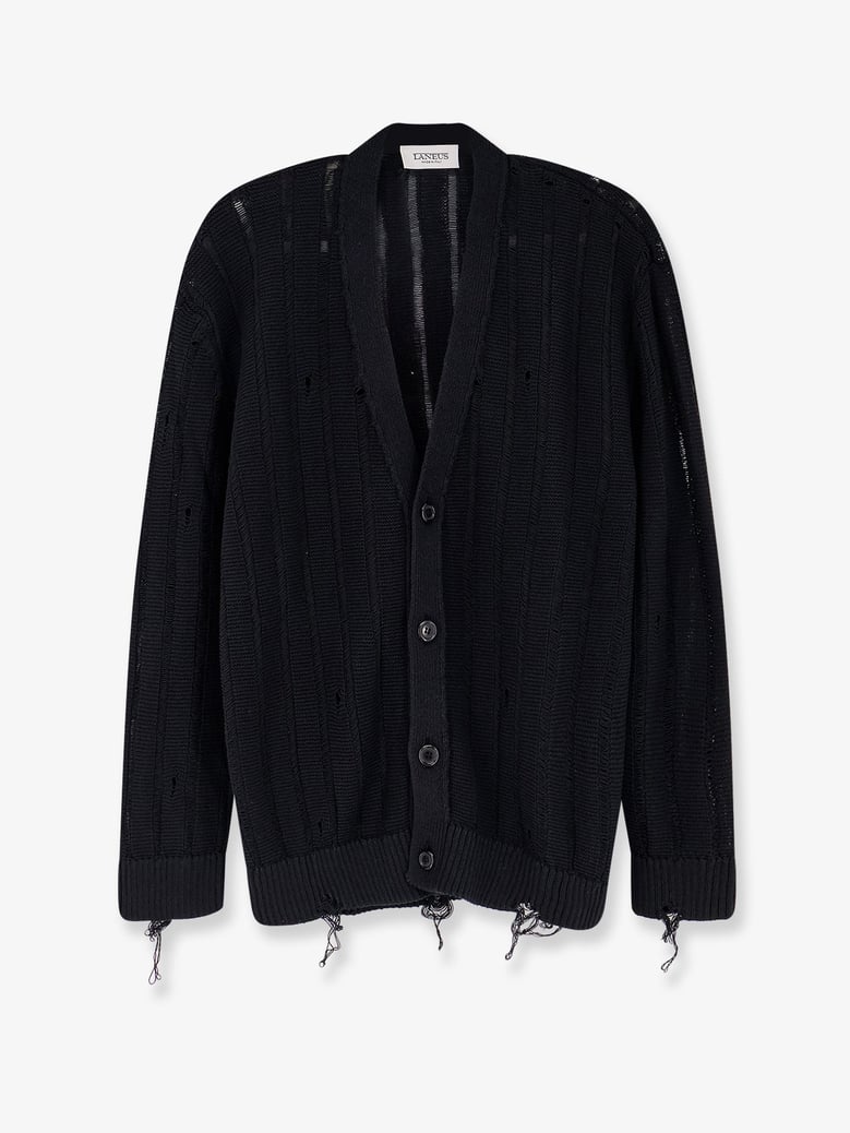 cotton cardigan with destroyed effect by Selfnex