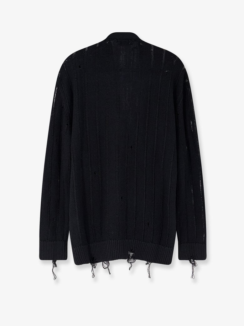 cotton cardigan with destroyed effect by Selfnex