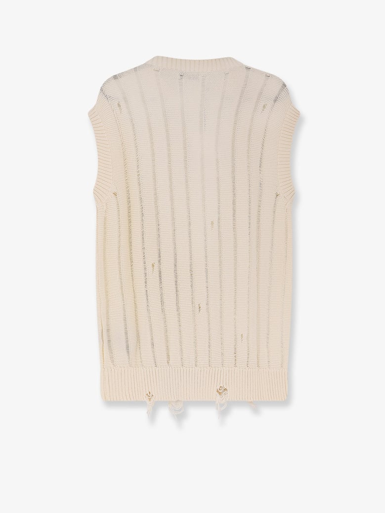 destroyed effect cotton vest by Selfnex