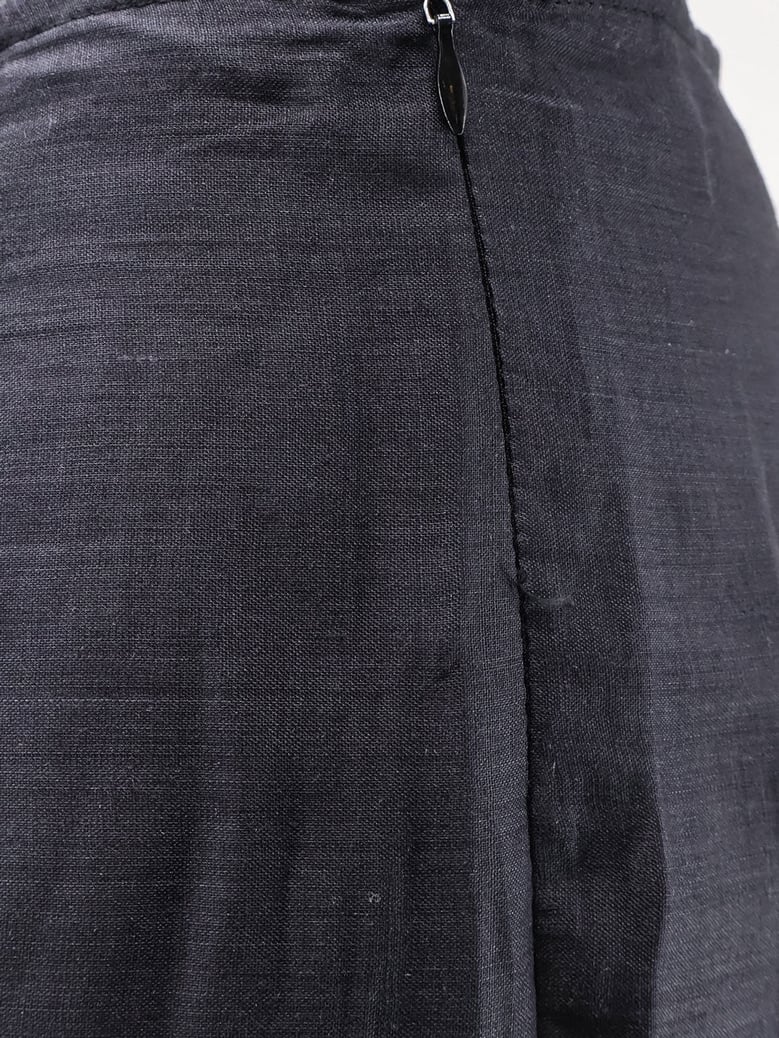 trousers frangipane ramie black by Selfnex