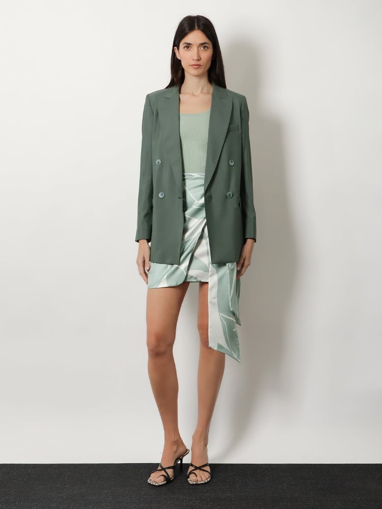 silk pareo skirt green by Selfnex