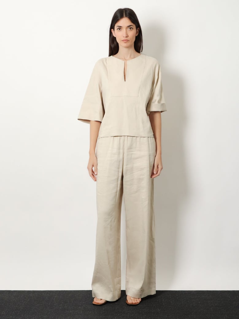 trousers mxpdestino beige linen-viscose by Selfnex