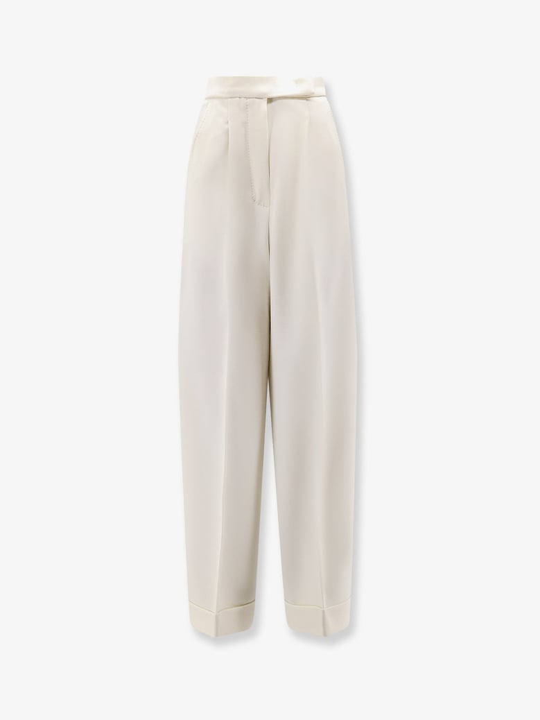 trousers mxmrugiada white virgin wool by Selfnex