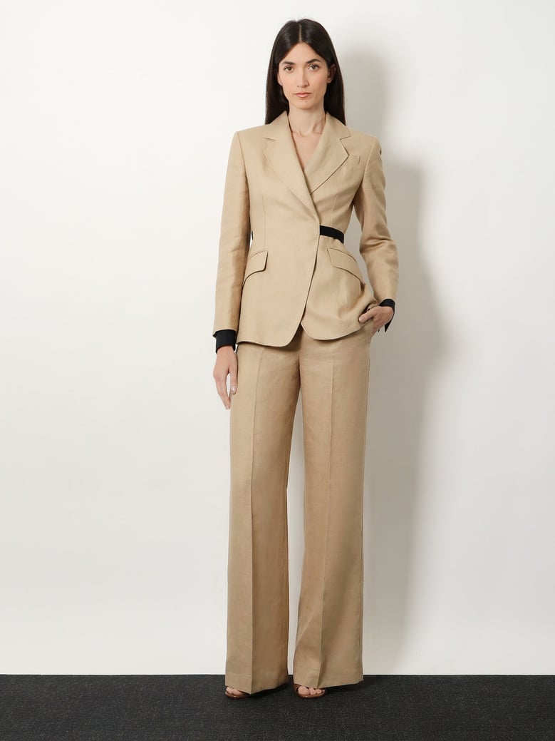 linen trousers beige by Selfnex