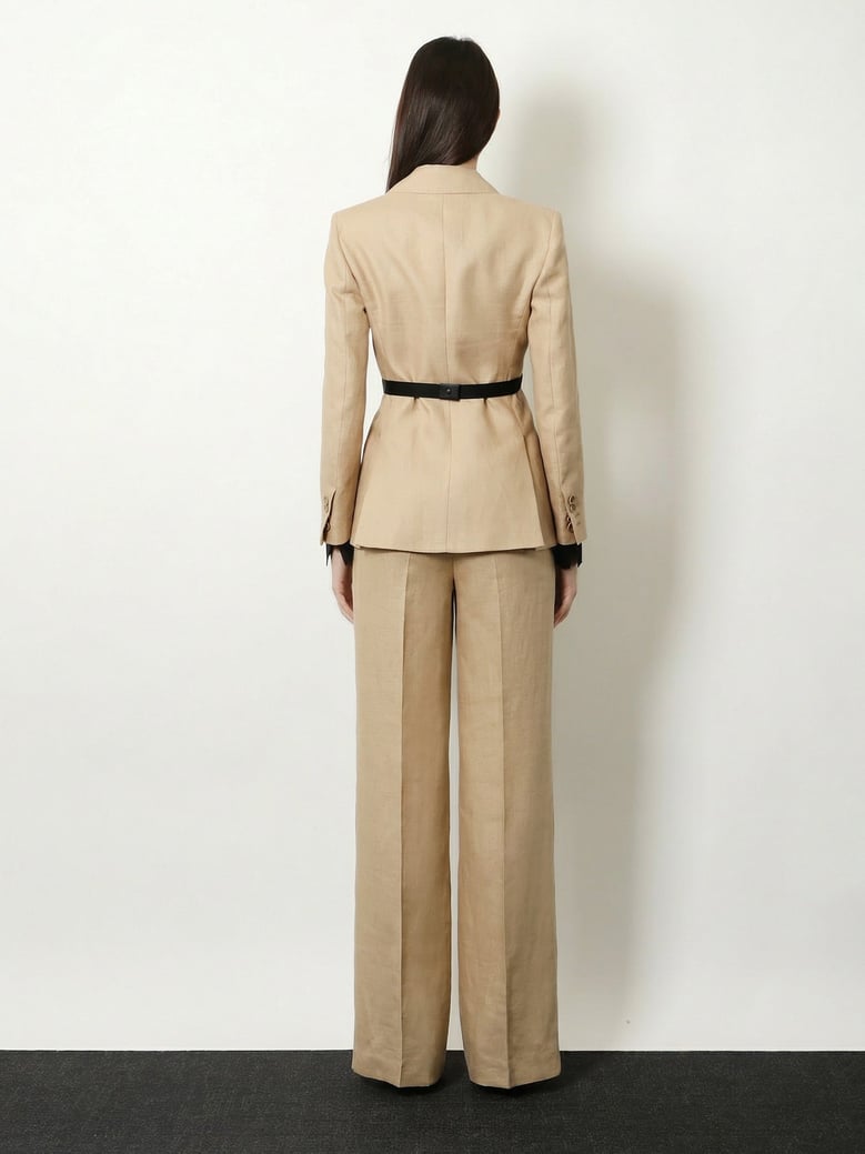 linen trousers beige by Selfnex