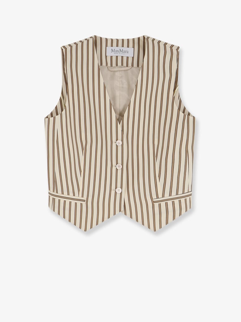 vest striped cotton-silk beige by Selfnex
