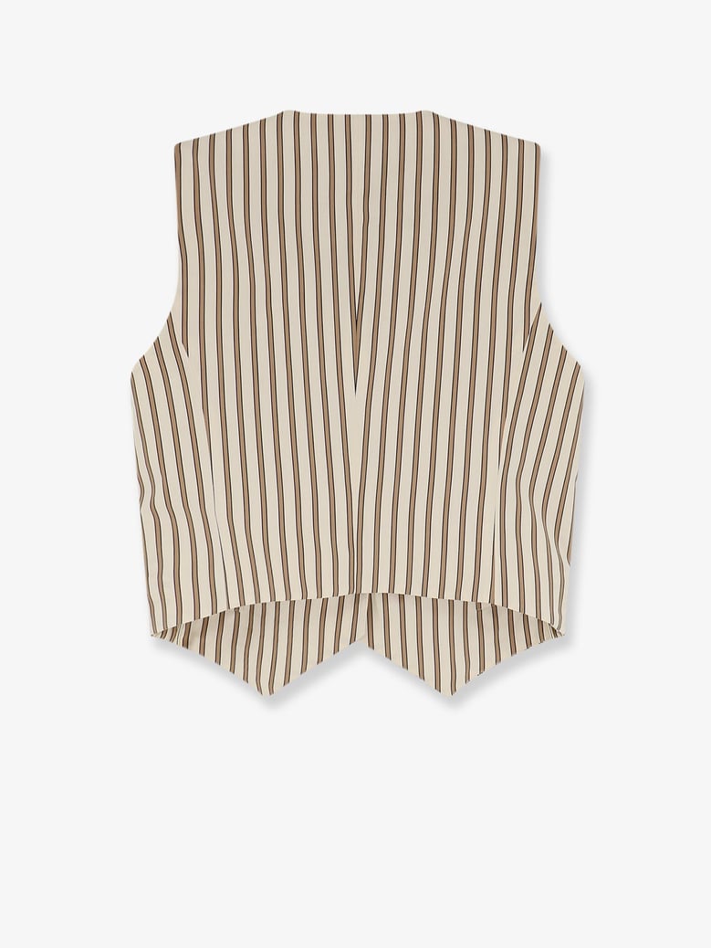 vest striped cotton-silk beige by Selfnex